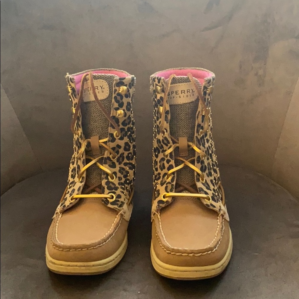 Leopard Sperry Boots